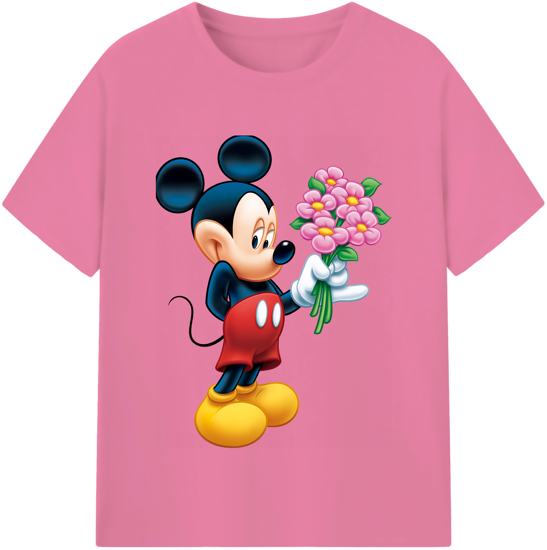 （画像用） ミッキーマウス Mickey Mouse 綿100％半袖Tシャツ（フロントプリント）